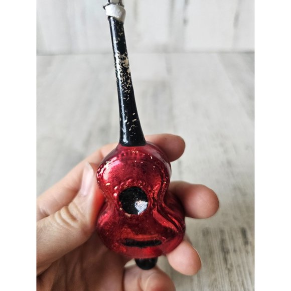 Vintage Poland mercury glass guitar banjo violin ornament Xmas tree - Picture 7 of 10